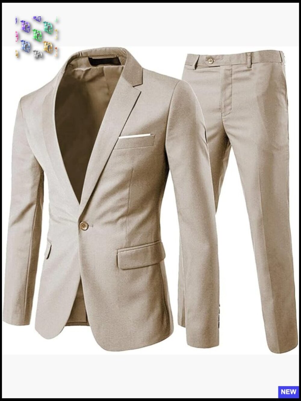 Slim Fit Two-Piece Suit Set Classic Modern Blazer Pants Formal Elegant